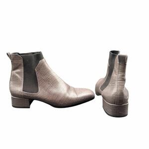 Massimo Dutti Croc Embossed Chelsea Ankle Boots EU 41 US 10.5–11
